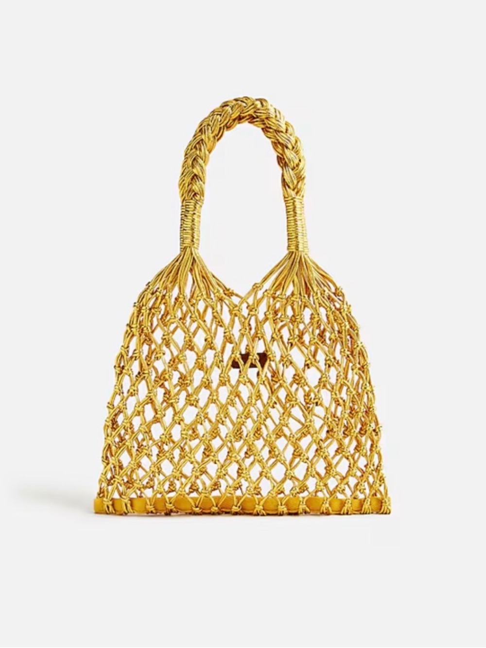NWT J.Crew Small Cadiz Hand-Knotted Rope Tote Metallic Gold